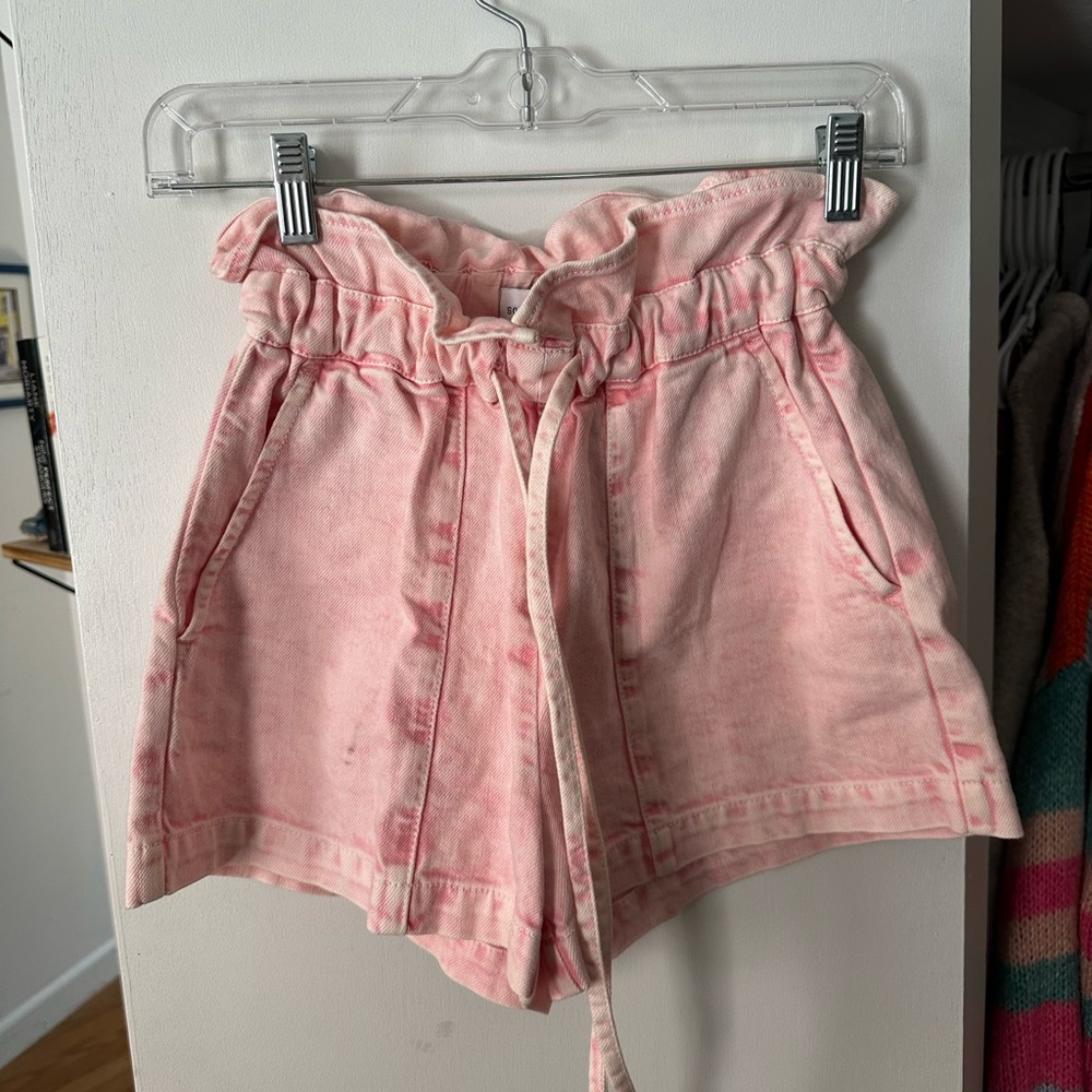 Something navy washed pink shorts